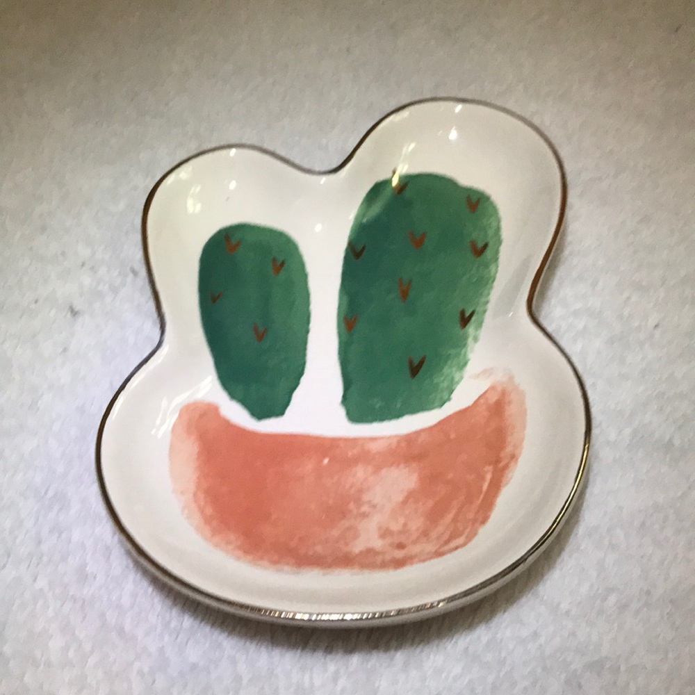 Cactus plant jewelry dish